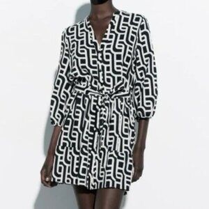 ZARA Geometric Print Dress